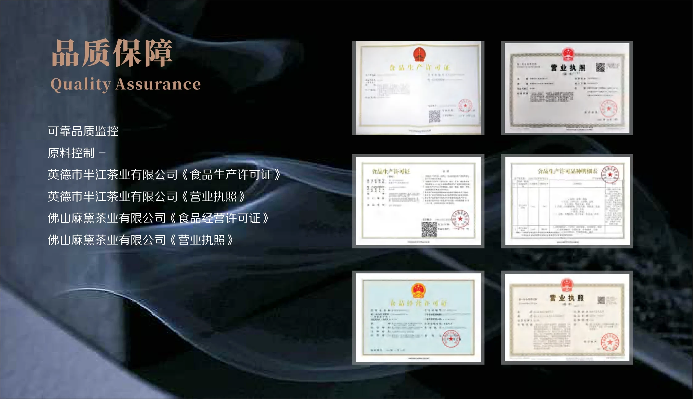 Madai Tea certificates