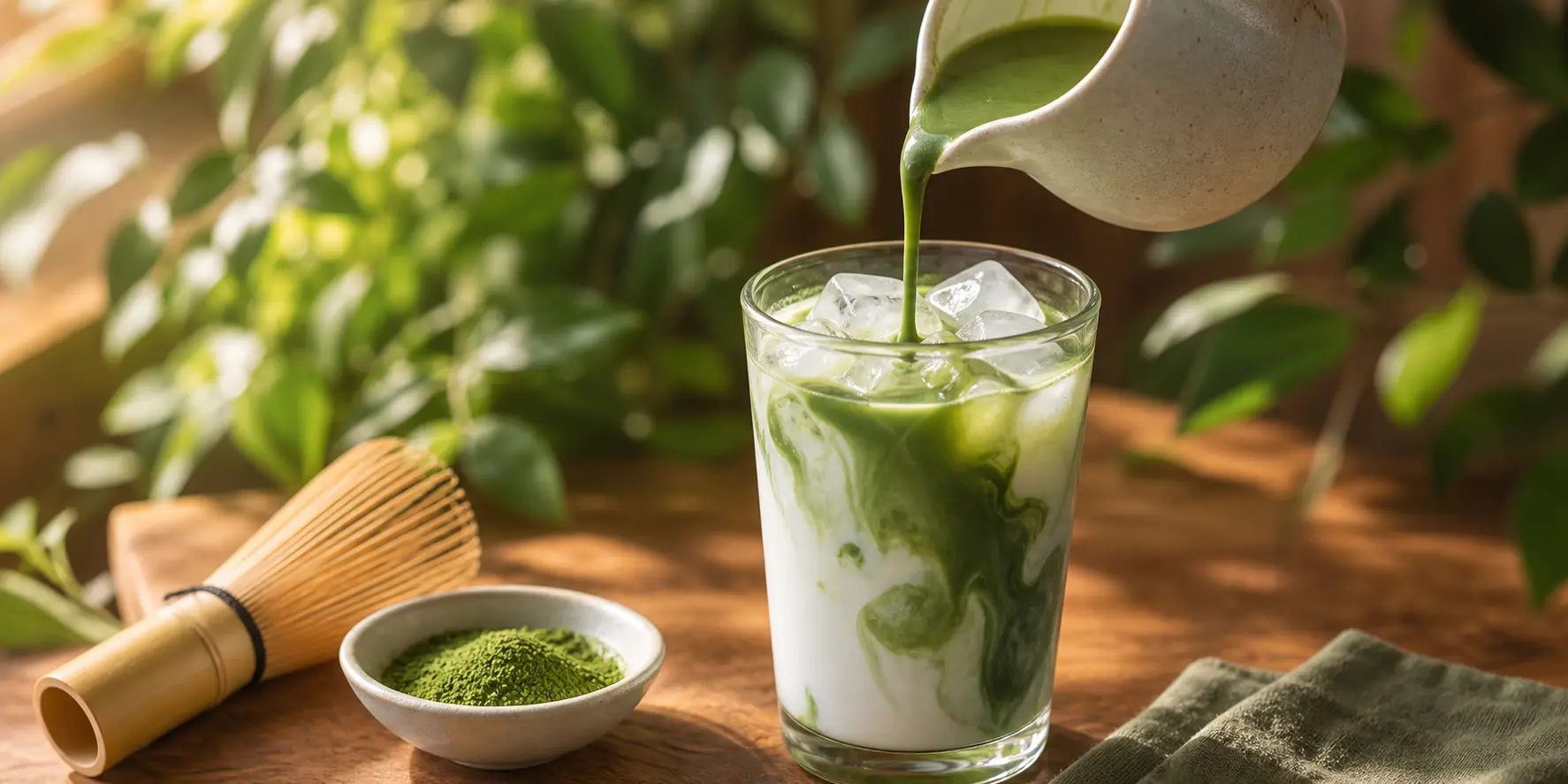 Iced matcha latte